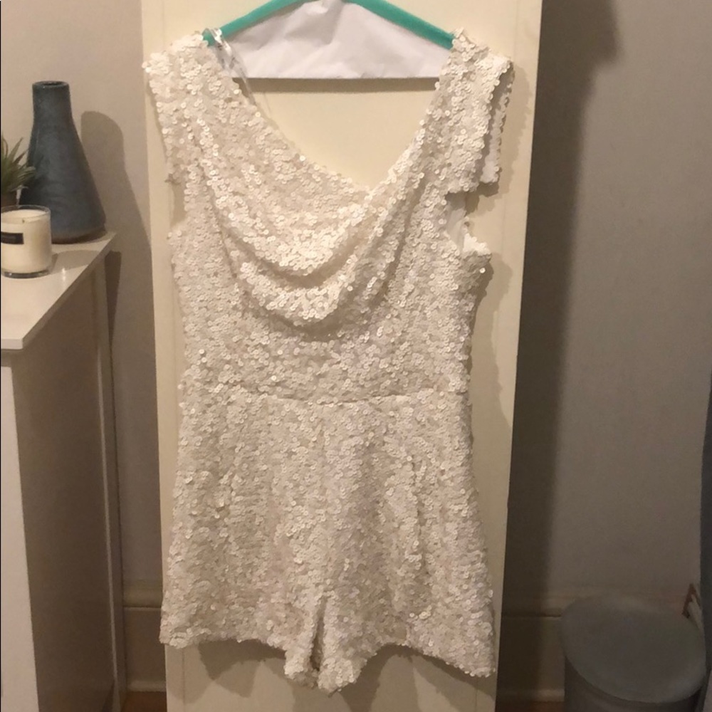 White Sequin Romper - Shopbop
